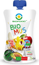 Luumu-, banaani- ja omenamousse BIO 90 g - BIO FOOD